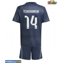 Real Madrid Aurelien Tchouameni #14 Auswärts Trikotsatz Kinder 2025-26 Kurzarm (+ Kurze Hosen)